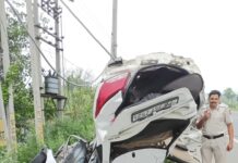 जालंधर-पठानकोट हाईवे पर दर्दनाक हादसा में एक की मौत, तेज रफ्तार वरना कार के उड़े परखच्चे