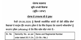 पंजाब पुलिस में बड़ा प्रशासनिक फेरबदल: 15 DSP अधिकारियों को SP पद पर पदोन्नति, देखें लिस्ट