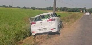 मुल्लांपुर में कार सवार युवक की गोलियों मारकर हत्या, वारदात के बाद खंभे से टकराई आई-20